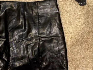 Abercrombie & Fitch Black Faux Leather Mini Skirt thumbnail 4