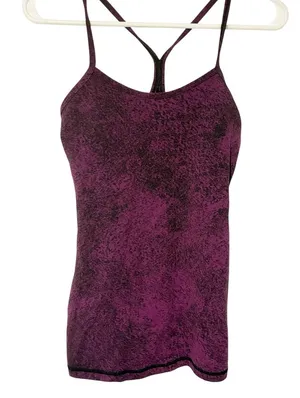 Lululemon Size 4 Purple Speckled Power Y Athletic Tank Top thumbnail 1