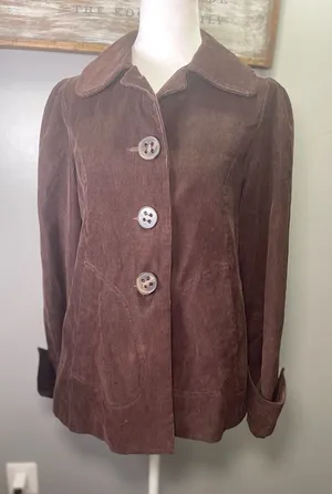 Black Rivet Women's Brown Corduroy A-Line Swing Coat Size Small‎ thumbnail 1