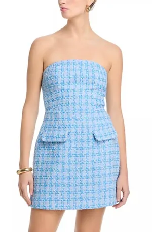 AQUA Dress Small Blue tweed thumbnail 1