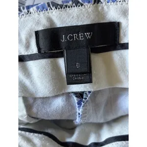J. Crew‎ Campbell Capri in Abstract Wave Print Sz 6 Blue White Pants thumbnail 5