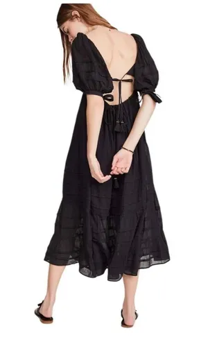 Free People Lets Be Friends Midi Black Dress Size Medium thumbnail 9