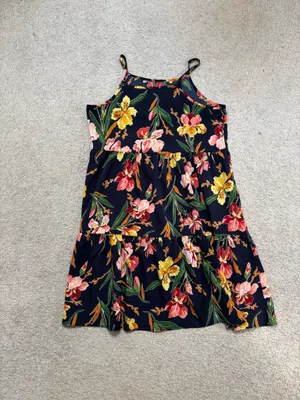 SHEIN Navy Floral Multicolor Tiered Sleeveless Sundress thumbnail 5