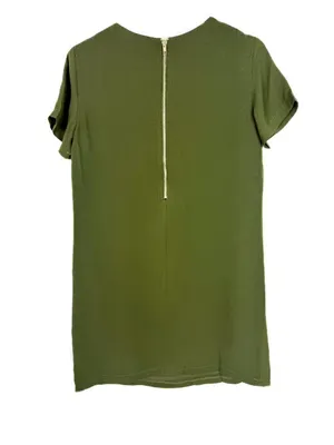 NWT Lulus Shift and Shout Dress Short Sleeves Mini Olive Green Size Medium M NEW thumbnail 7