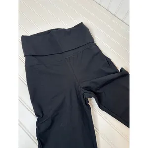 NWT Aerie Offline Flared Black OG Fold-over Leggings High Waisted Sports Sz S thumbnail 4
