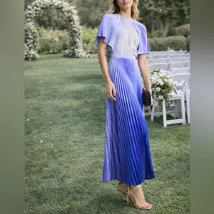 L'IDÉE Orchestra pleated gown in a blue and purple‎ lidee ombre 2 thumbnail 3