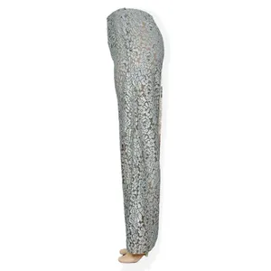 HOUSE OF CB Mara Metallic Floral Lace Pants, Silver, Medium thumbnail 6