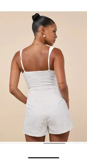 Lulus white jacquard romper  thumbnail 3