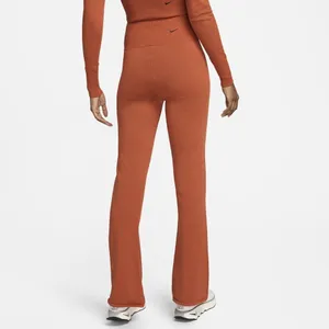 Nike Flare Chill knit Pants Women Medium Orange Excellent High Waist‎ FN4685-825 thumbnail 2