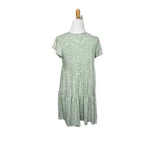 Jessica Simpson Mint Green White Leopard Print Mini Dress Size Large Womens thumbnail 3