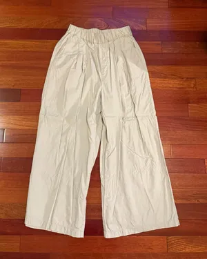 Cream Wide Leg Trousers Tan thumbnail 1