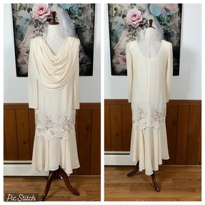 Elegant Vintage 1980s Nightworks Embroidered Mother of the Bride Dress! thumbnail 2