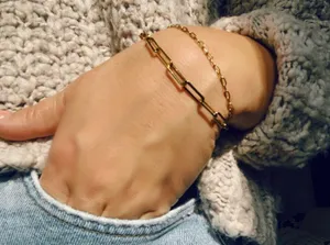 Gold Dainty Chain Link Bracelet thumbnail 4