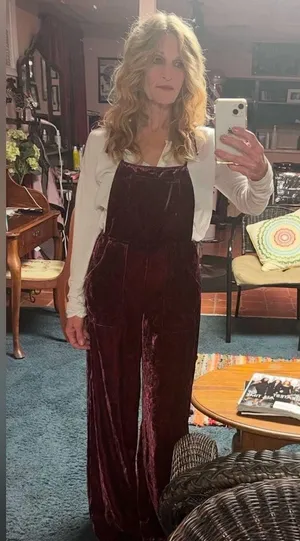 Anthropologie Velvet overalls wide leg S Anthropologie with paisley print thumbnail 10