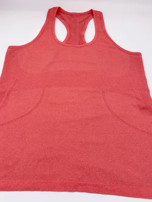Lululemon Swiftly Tech Racerback Tank Top Size 12 Heathered Orange Coral Running thumbnail 3