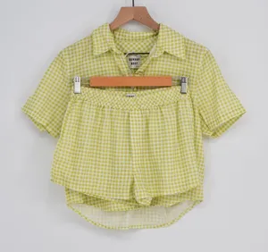 Aritzia Sunday Best Elisa Gingham Crop Shirt and Shorts Matching Set S thumbnail 1