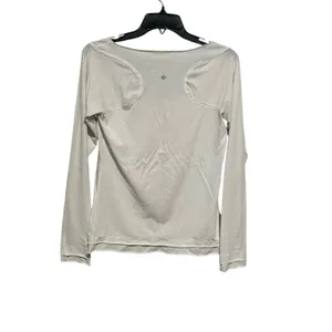 Lululemon Athletic Shirt Womens ~8 White Medium Long‎ Sleeve Casual Scoop #MN5-1 thumbnail 2