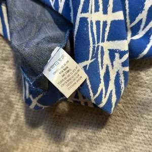 Tyler Boe Blue White Abstract Print Sleeveless Sheath Dress Size Medium #1600 thumbnail 7