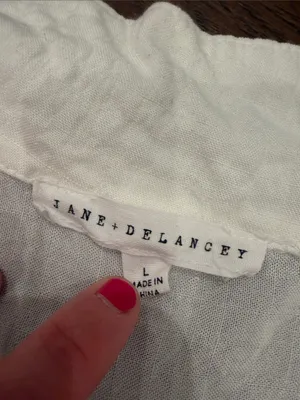 Jane and Delancey White Button-Front Women's Blouse Size Large - C73-008 thumbnail 2