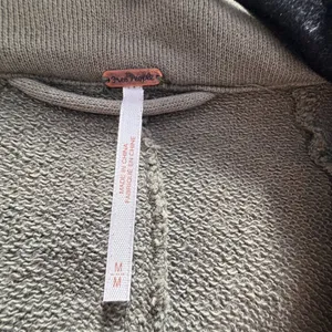 FREE PEOPLE French Terry Knit Blazer Jacket Coat Size Medium Olive Green thumbnail 8