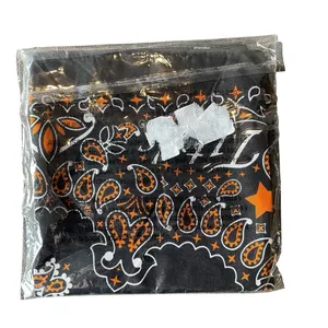 Tito’s Handmade Vodka Black Orange Paisley Bandanna Handkerchief 22x23 NEW thumbnail 4