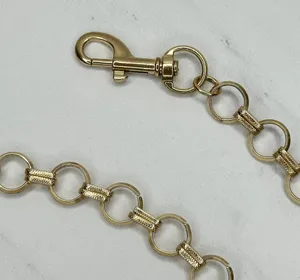 Gold Tone Open Hoop Metal Chain Link Belt Decorative O Ring One Size ✨ thumbnail 2