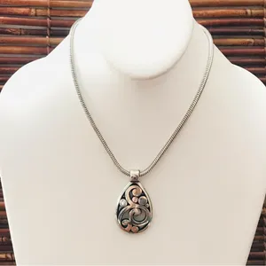Brighton Teardrop Pendant Scroll Necklace thumbnail 4