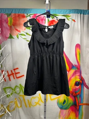 X65. Motherhood Maternity black shirt with ruffle collar Size S thumbnail 4