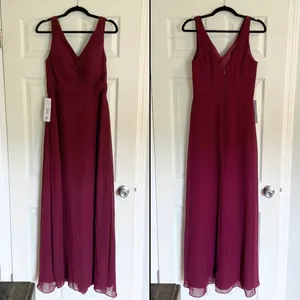 NWT Azazie Nala Cabernet Bridesmaid Dress Cocktail Gown Wedding Guest Burgundy thumbnail 4