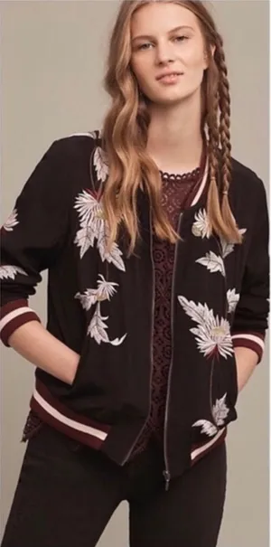 Laju Los Angeles Embroidered Floral Bomber‎ Jacket S Indie Streetwear Festival thumbnail 1