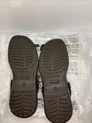CROCS Cleo Women’s Brown and Tan double strap Sandals size 8 new flats thumbnail 6