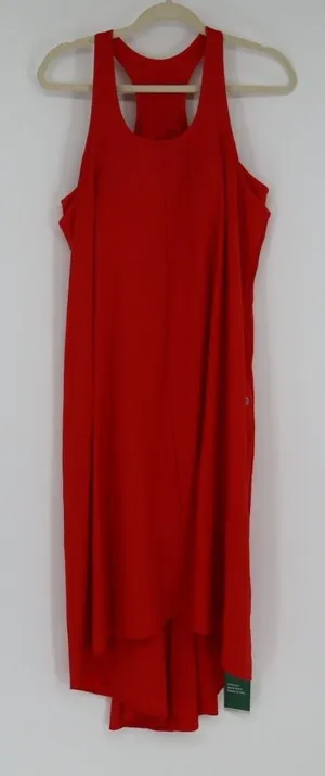 Halara Breezeful High Low 2-Piece Dress L Red Flowy Midi Quick Dry NWT thumbnail 1