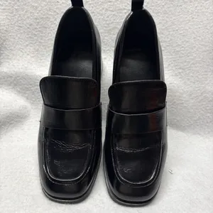 Abercrombie & Fitch Black Block Heeled Loafer Faux Leather Women’s Size 7 Y2K thumbnail 2