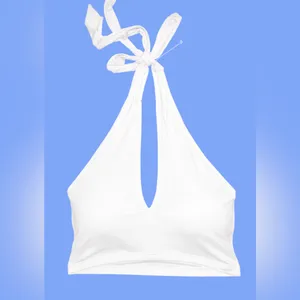 Klassy Network Brami Halter Cropped Top w/ Tie in White Size Medium thumbnail 2