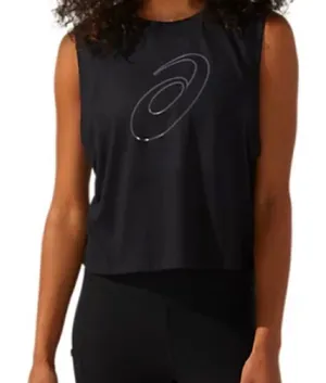 HIGH SHINE SPIRAL A TANK size small color: black nwt. ASICS brand thumbnail 1