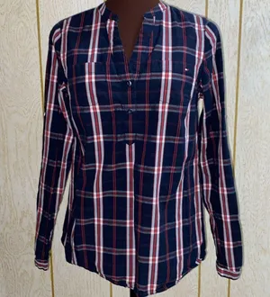 Tommy Hilfiger plaid cotton top thumbnail 1