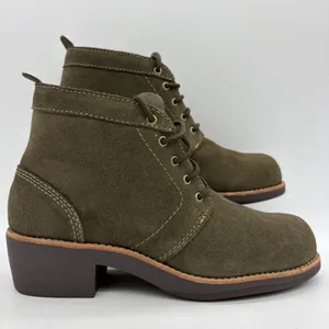WORX by Red Wing Womens 7 Boots Olive Green Suede Steel Toe #5124 EUC thumbnail 2