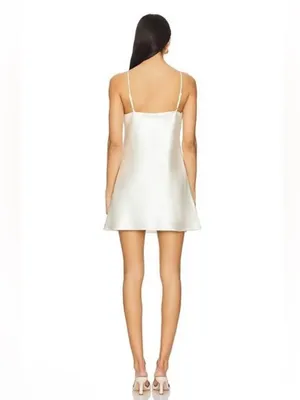 Elliatt Katalina 3D Floral Appliqué Mini Dress in Ivory S thumbnail 6