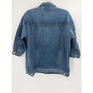Hudson Emmet Boyfriend Jacket Women Size S Blue Distressed Denim 1/2 Sleeve 90s thumbnail 10