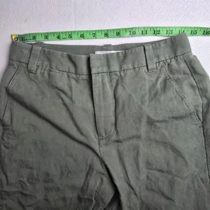 Vince -1159 Olive Green Linen Lyocell Blend‎ Tailored Straight Leg Pants Size 2 thumbnail 6
