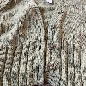 Green gem Button-Up Cardigan never worn thumbnail 3