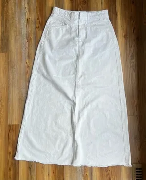 We The Free NEW Women’s Come As You Are White Denim Maxi Skirt Size 0 #C24118 thumbnail 1