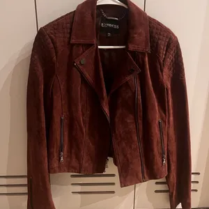 Express red soft leather jacket thumbnail 2