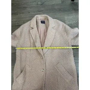 Abercrombie & Fitch Womens Coat, Tweed Long Sleeve, Overcoat, Blush Pink, L‎ thumbnail 5