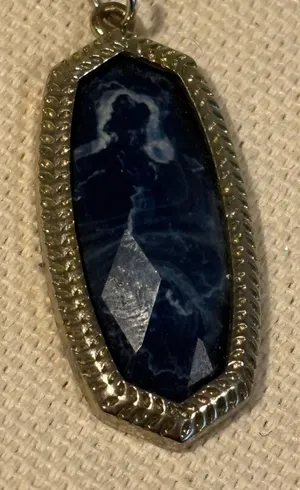 Kendra Scott Elle Pendant Necklace Charm Sodalite Blue Silver thumbnail 1