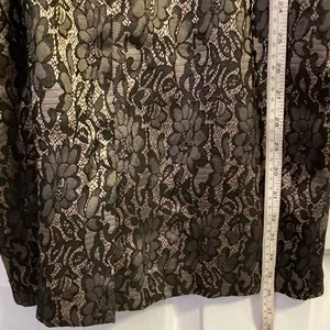 Ann Taylor Elegant Black Lace Dress Cocktail nude underlay thumbnail 10