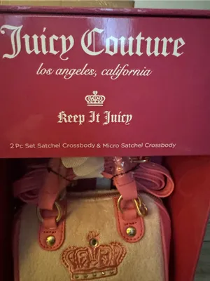 Juicy Couture Lovers Club Pink 2 piece Satchel Set Bowler with Mini Coquette Bow thumbnail 4