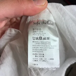 Sofie the Label White Cotton Tiered Puff Sleeve Babydoll Dress S1151D Small thumbnail 6