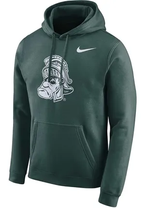 Men's Nike Green Michigan State Spartans Legacy Logo Club Fleece Pullover Hoodie thumbnail 3