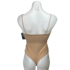 NEW Abercrombie & Fitch Tan Stretch Cami Camisole Tank Bodysuit Top Size M thumbnail 2